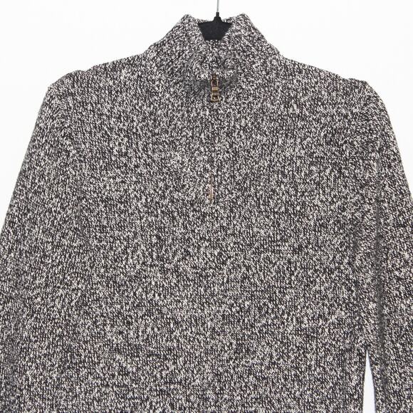 Polo Ralph Lauren Quarter Zip Knit Sweater In Heathered Grey Large - Picture 3 of 11